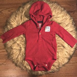 Carters Burgundy Bodysuit Hoodie. Infant Size 3m